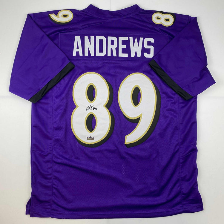 Facsimile Autographed Mark Andrews Baltimore Purple Reprint Laser Auto Football Jersey Size Men's XL