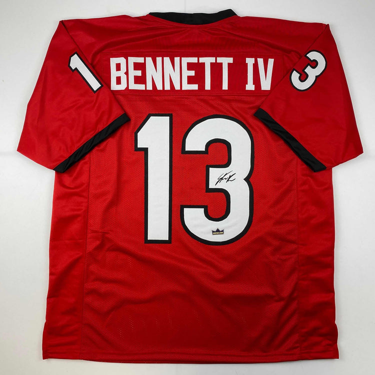 Facsimile Autographed Stetson Bennett IV Georgia Red Reprint Laser Auto College Football Jersey Size Men's XL