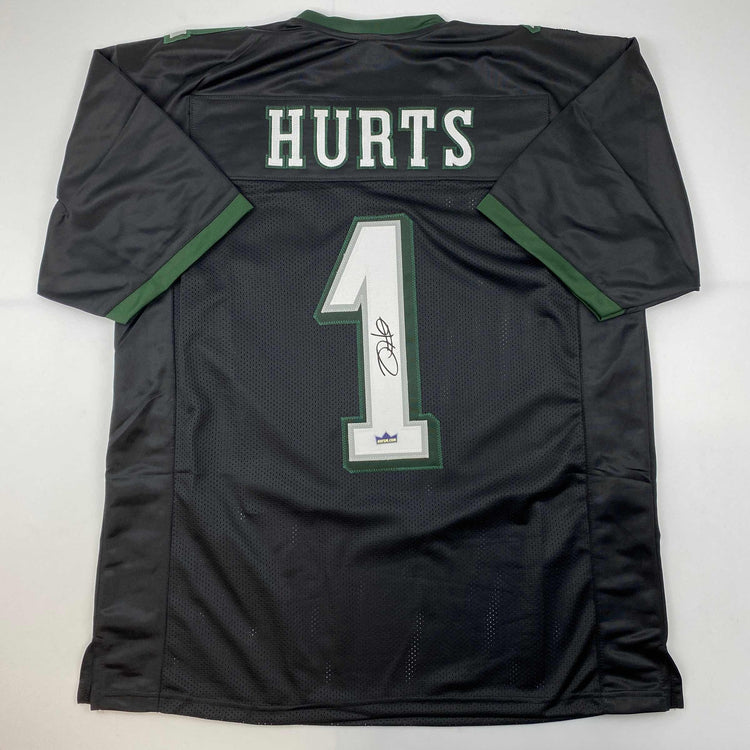 Facsimile Autographed Jalen Hurts Philadelphia Black Reprint Laser Auto Football Jersey Size Men's XL