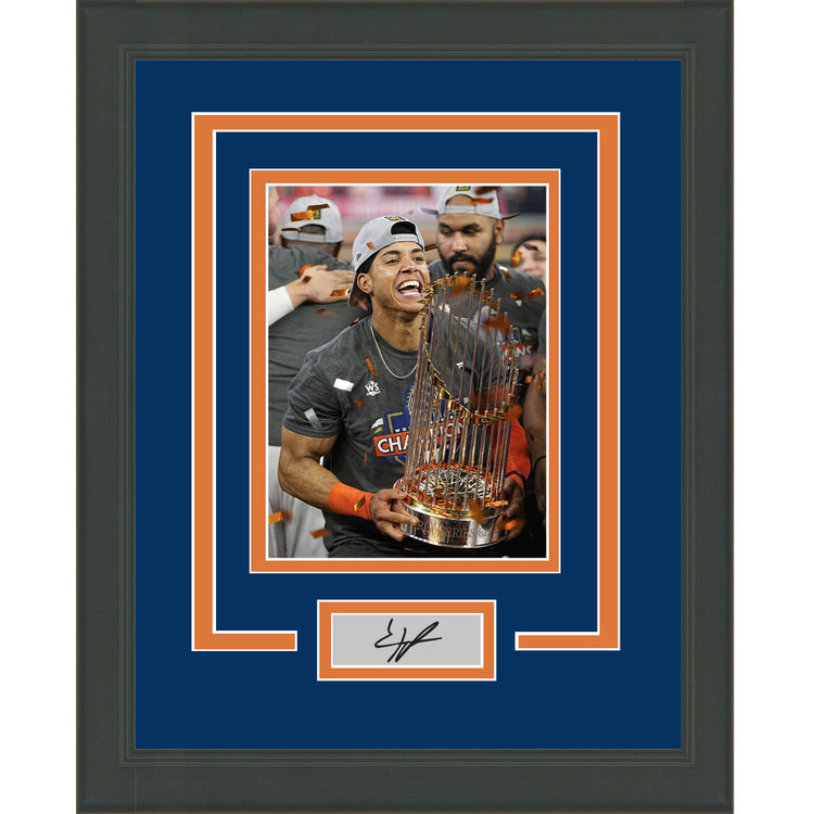Framed Jeremy Pena World Series Trophy Facsimile Laser Engraved Signature Auto Houston Astros 11x14 Baseball Photo