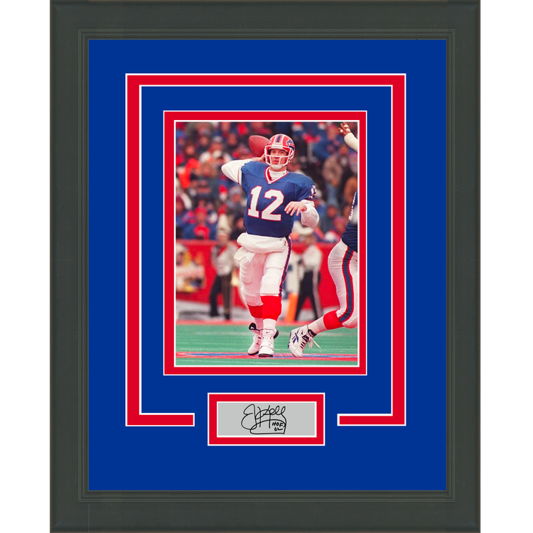 Framed Jim Kelly Facsimile Laser Engraved Signature Auto Buffalo Bills 11x14 Football Photo