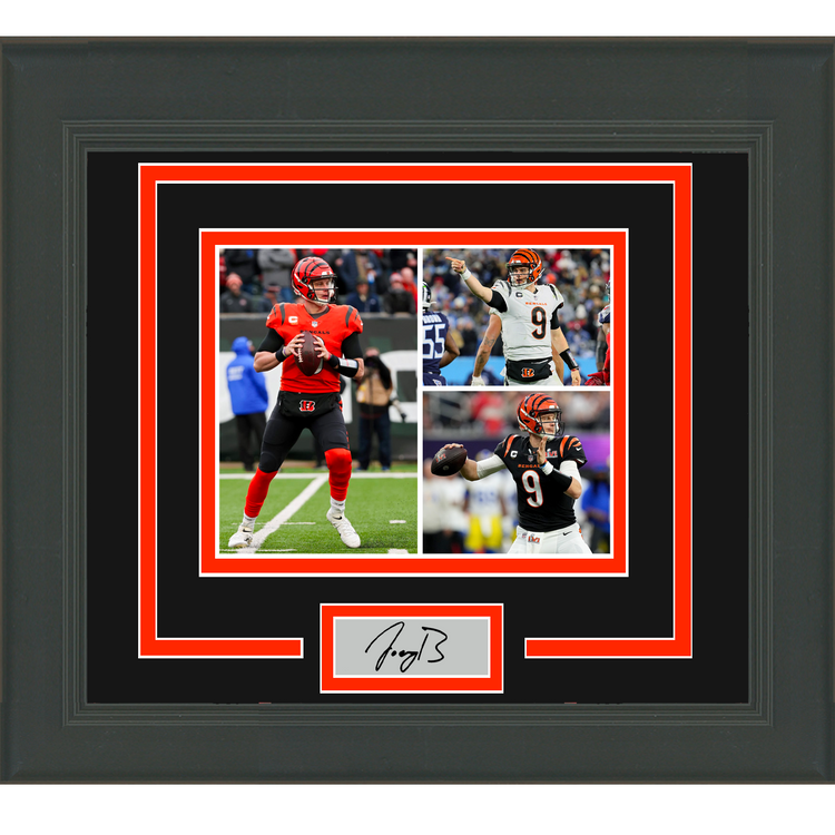 Framed Joe Burrow Facsimile Laser Engraved Signature Auto Cincinnati Bengals 11x14 Football Photo