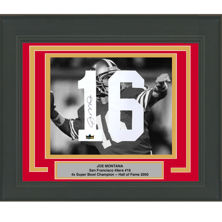 Framed Joe Montana Facsimile Autographed Jersey Number 23x21 San Francisco 49ers Reprint Laser Auto Football Photo