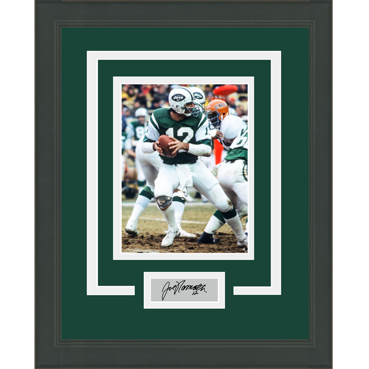 Framed Joe Namath Facsimile Laser Engraved Signature Auto New York Jets 11x14 Football Photo