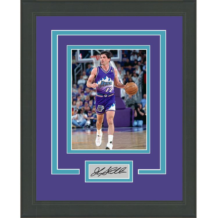 Framed John Stockton Facsimile Laser Engraved Signature Auto Utah Jazz 11x14 Basketball Photo