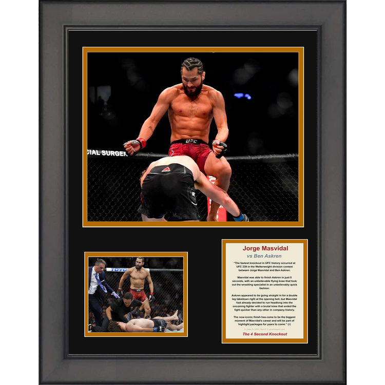 Framed Jorge Masvidal 4 Second KO Knockout UFC MMA 11"x14" Three Photo Collage
