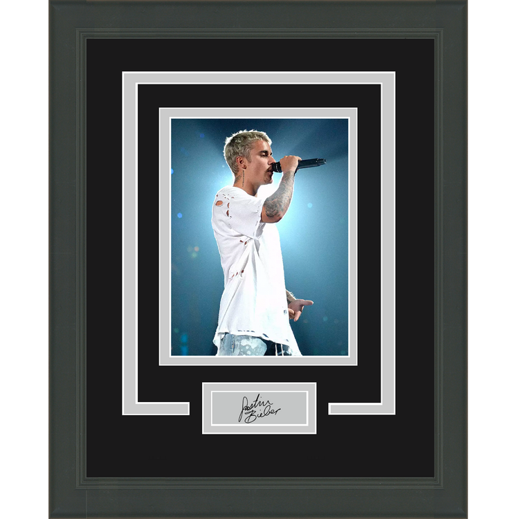 Framed Justin Bieber Facsimile Laser Engraved Signature Auto 11x14 Music Photo