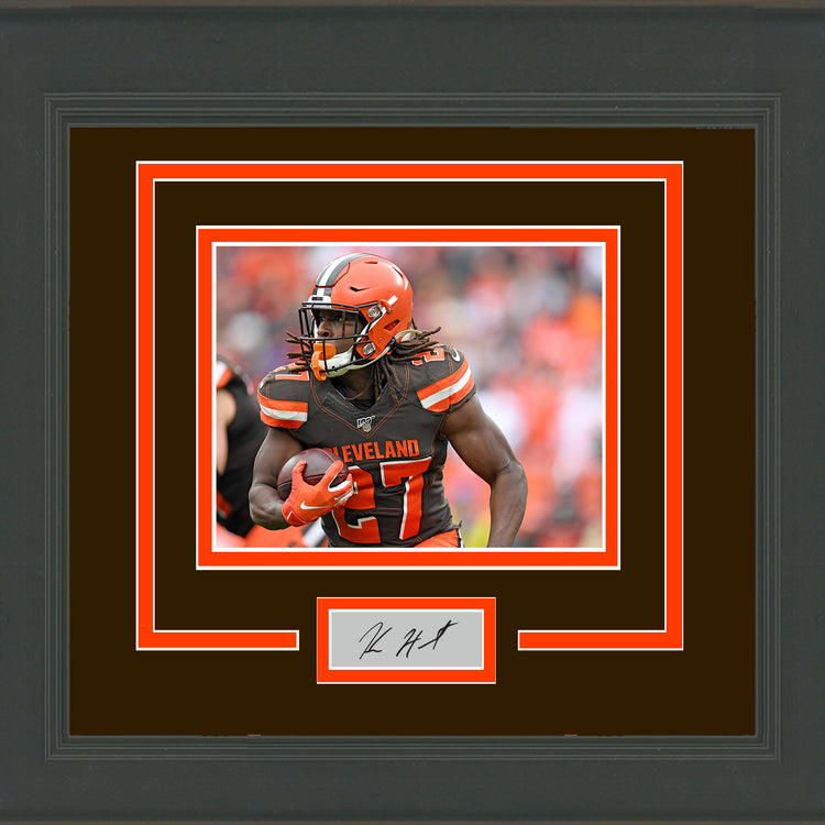 Framed Kareem Hunt Facsimile Laser Engraved Signature Auto Cleveland Browns 11x14 Football Photo