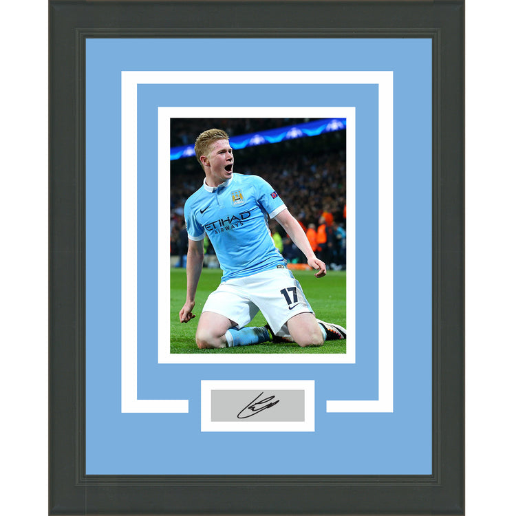 Framed Kevin De Bruyne Facsimile Laser Engraved Signature Auto Manchester City 11x14 Soccer Futbol Photo