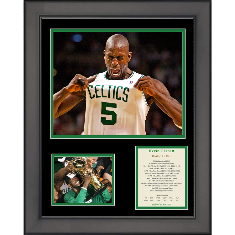 Framed Kevin Garnett Hall of Fame Boston Celtics Basketball 11"x14" Three Photo Collage