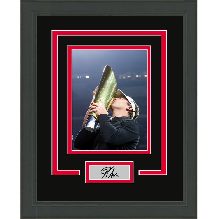 Framed Kirby Smart Facsimile Laser Engraved Signature Auto Georgia Bulldogs 11x14 College Football Photo