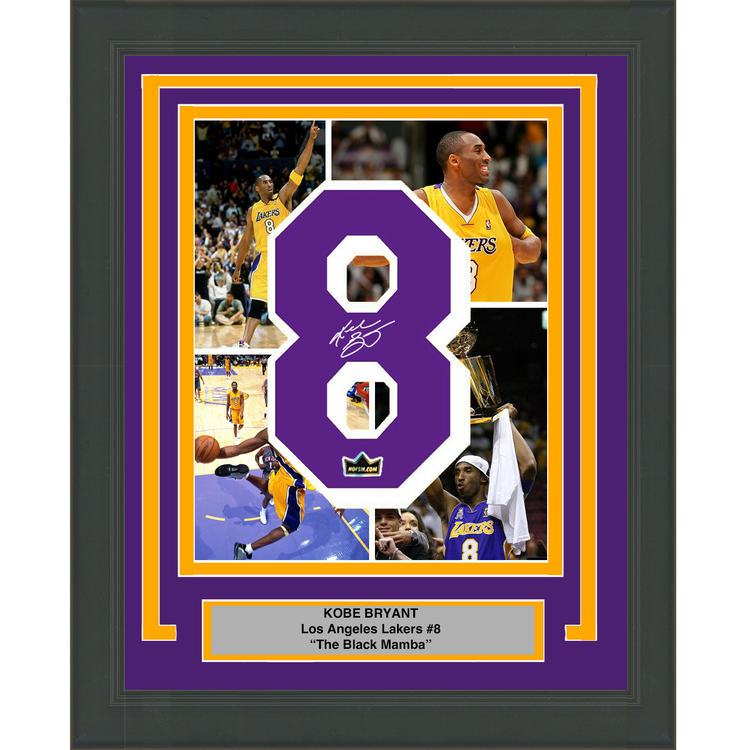 Framed Kobe Bryant Facsimile Autographed Jersey Number 20x24 Los Angeles Lakers Reprint Laser Auto Basketball Photo