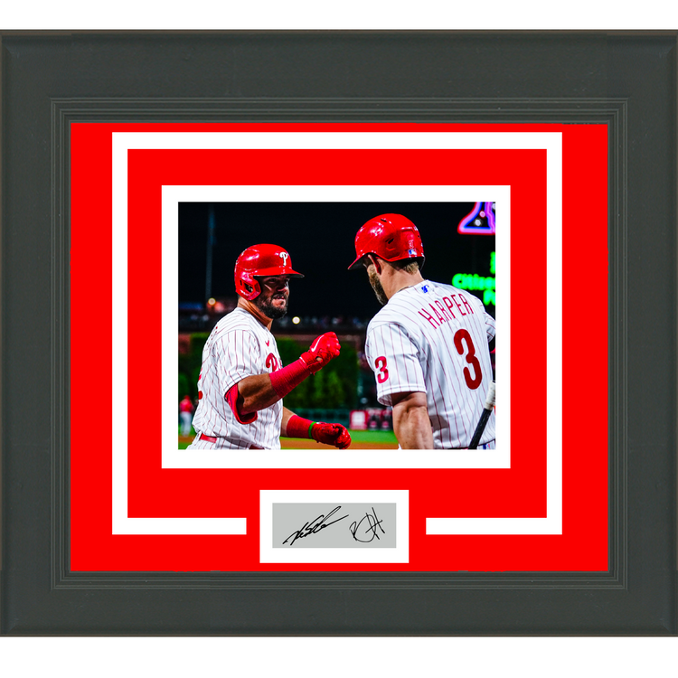 Framed Bryce Harper Kyle Schwarber Dual Facsimile Laser Engraved Signature Auto Philadelphia Phillies 11x14 Baseball Photo #2