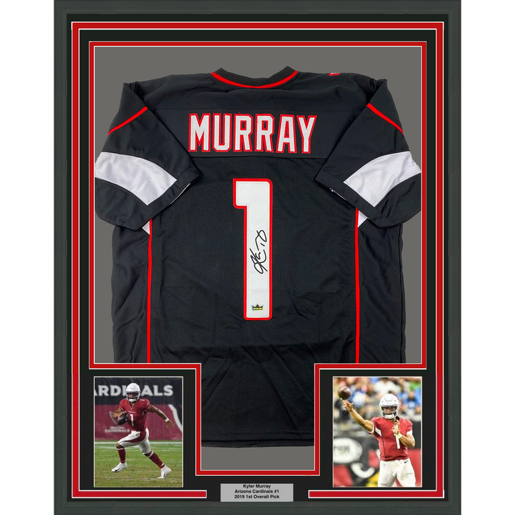 Framed Facsimile Autographed Kyler Murray 35x39 Arizona Black Reprint Laser Auto Football Jersey