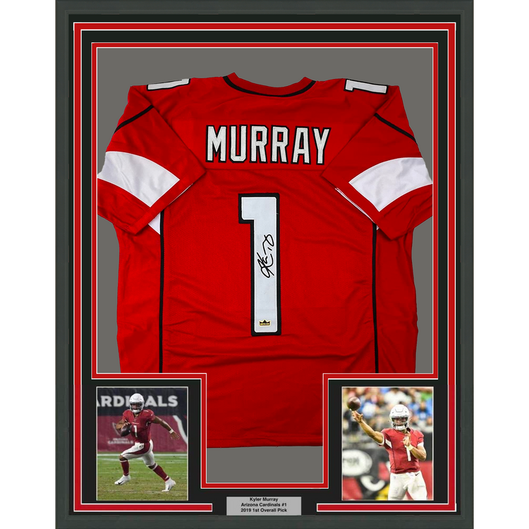 Framed Facsimile Autographed Kyler Murray 35x39 Arizona Red Reprint Laser Auto Football Jersey