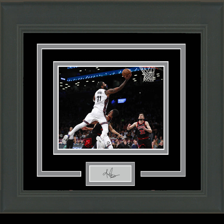 Framed Kyrie Irving Facsimile Laser Engraved Signature Auto Brooklyn Nets 11x14 Basketball Photo