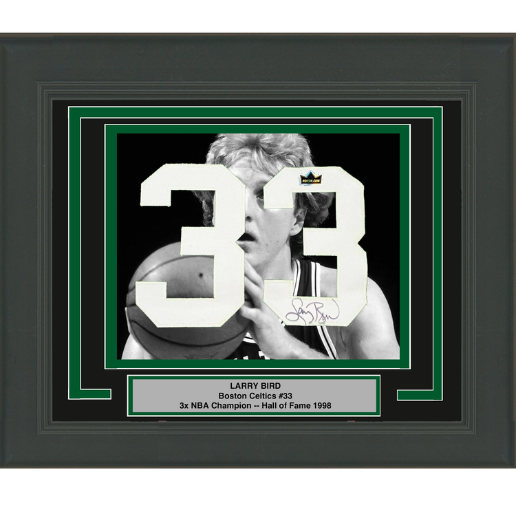 Framed Larry Bird Facsimile Autographed Jersey Number 23x21 Boston Celtics Reprint Laser Auto Basketball Photo