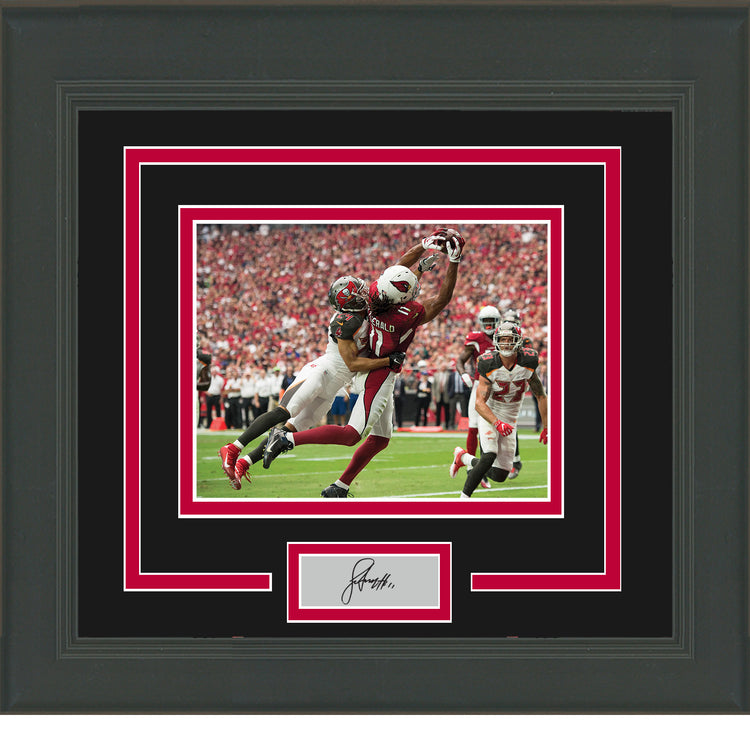 Framed Larry Fitzgerald Facsimile Laser Engraved Signature Auto Arizona Cardinals 11x14 Football Photo