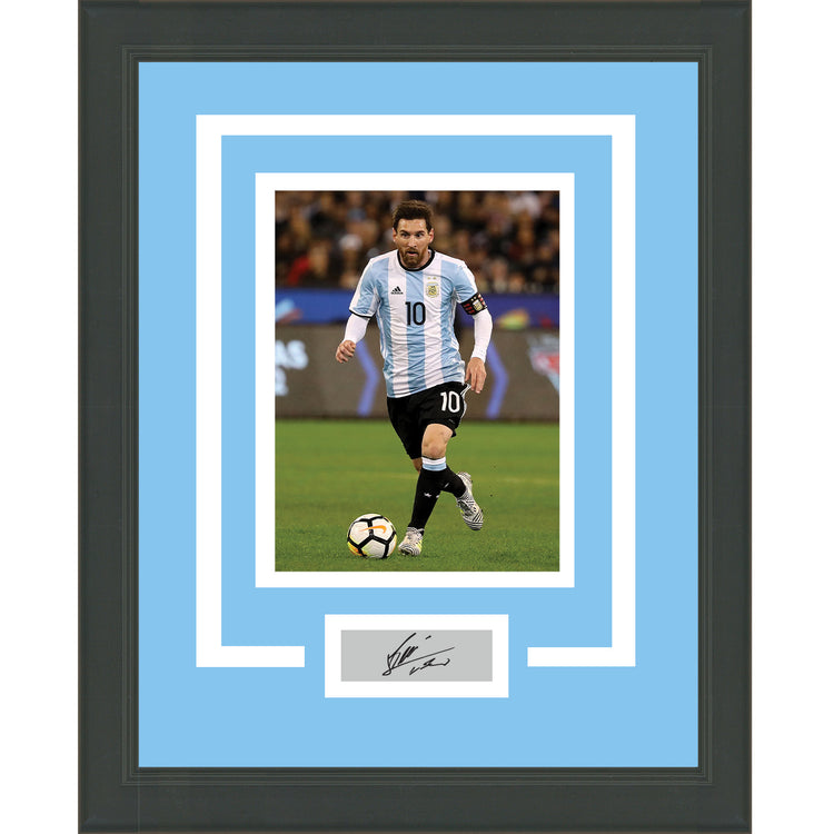 Framed Lionel Messi Facsimile Laser Engraved Signature Auto Argentina 11x14 Soccer Futbol Photo