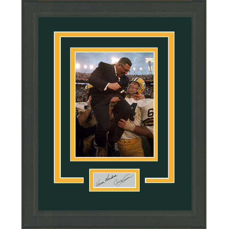 Framed Vince Lombardi and Jerry Kramer Facsimile Laser Engraved Signature Auto Green Bay Packers 11x14 Football Photo
