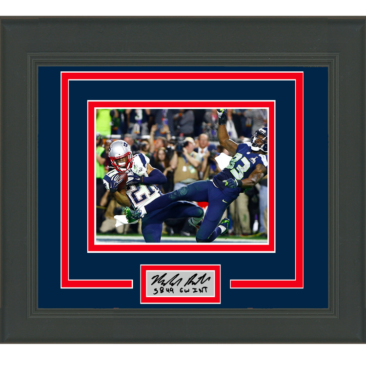 Framed Malcolm Butler SB XLIX Interception Facsimile Laser Engraved Signature Auto New England Patriots 11x14 Football Photo
