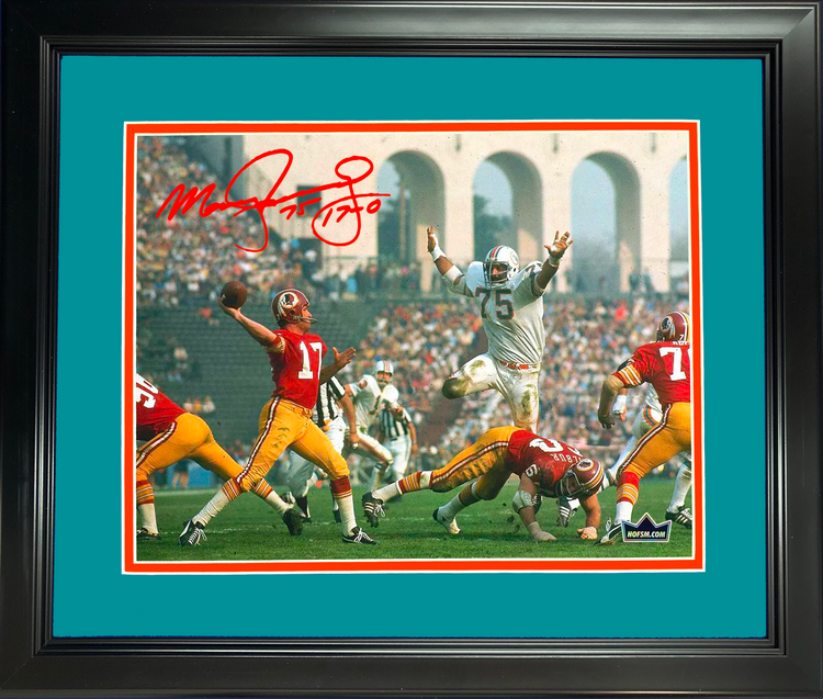 Framed Manny Fernandez Undefeated 17-0 Season Miami Dolphins Facsimile Laser Engraved Signature Auto 11"x14" Football Photo HOFSM Holo