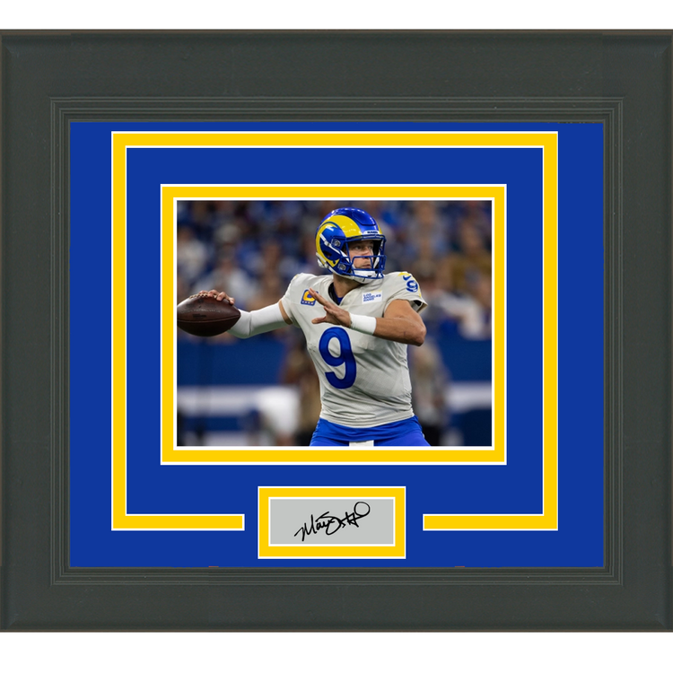 Framed Matthew Stafford Facsimile Laser Engraved Signature Auto Los Angeles Rams 11x14 Football Photo