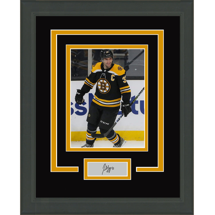 Framed Patrice Bergeron Facsimile Laser Engraved Signature Auto Boston Bruins 11x14 Hockey Photo
