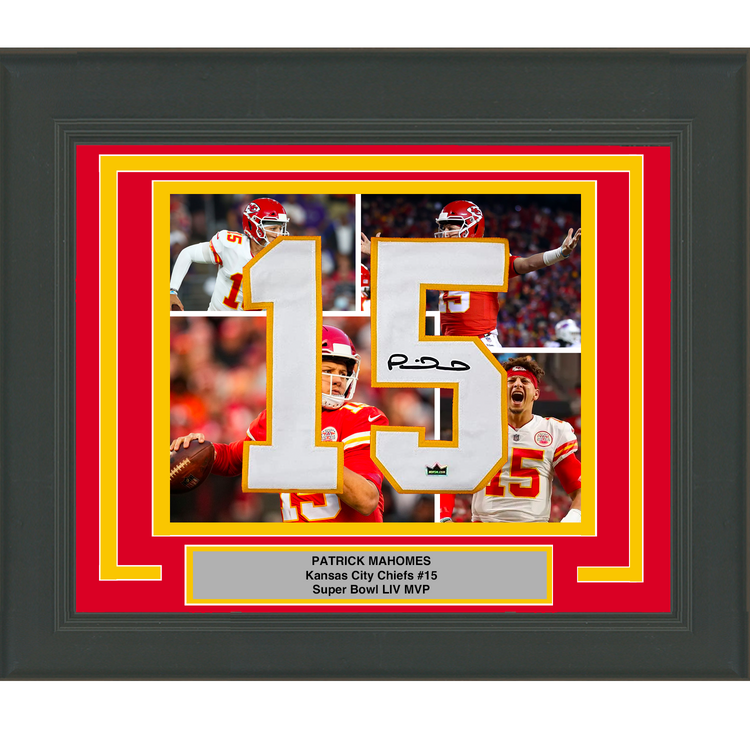Framed Patrick Mahomes Facsimile Autographed Jersey Number 23x21 Kansas City Chiefs Reprint Laser Auto Football Photo