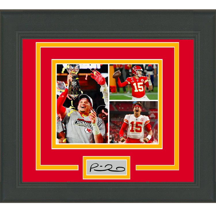 Framed Patrick Mahomes Facsimile Laser Engraved Signature Auto Kansas City Chiefs 11x14 Football Photo