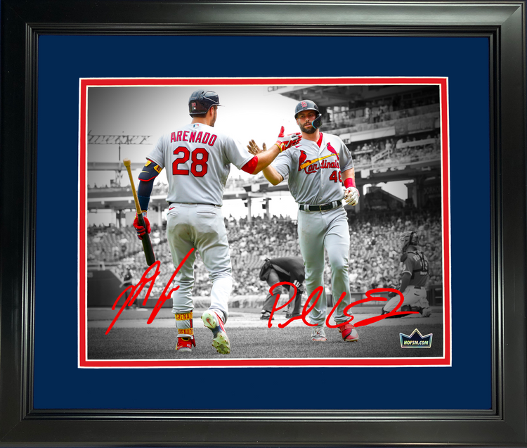 Framed Paul Goldschmidt Nolan Arenado Dual St. Louis Cardinals Facsimile Laser Engraved Signature Auto 11"x14" Baseball Photo HOFSM Holo