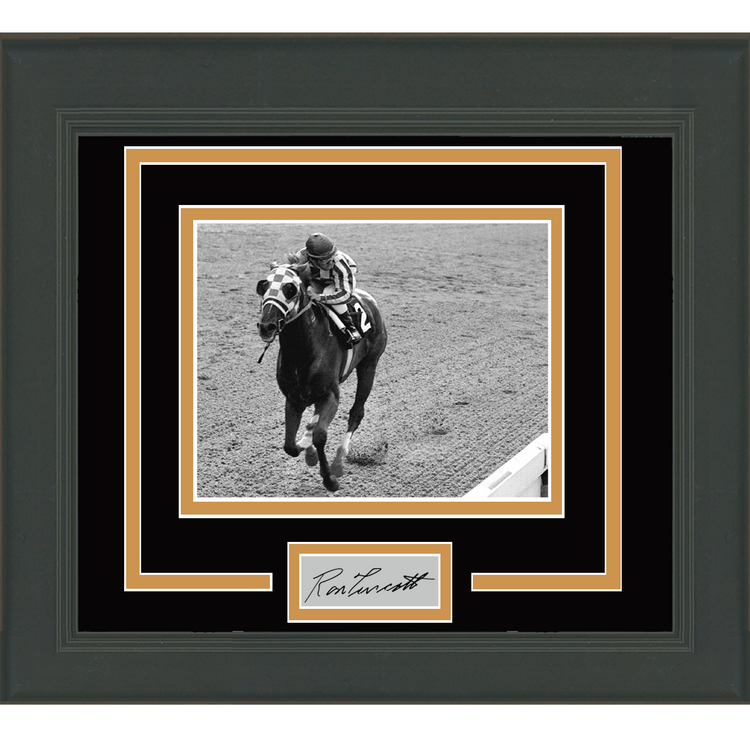 Framed Secretariat and Ron Turcotte Facsimile Laser Engraved Signature Auto Kentucky Derby 11x14 Photo