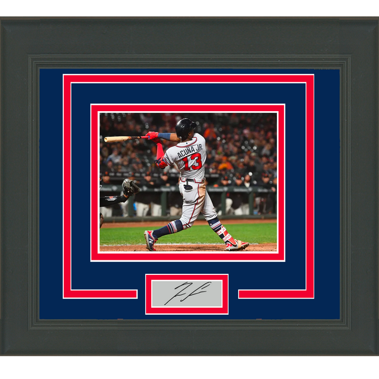Framed Ronald Acuna Jr. Facsimile Laser Engraved Signature Auto Atlanta Braves 11x14 Baseball Photo
