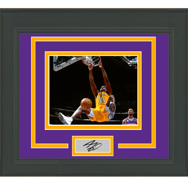 Framed Shaquille O'Neal Los Angeles Lakers Facsimile Laser Engraved Signature Auto 11x14 Basketball Photo