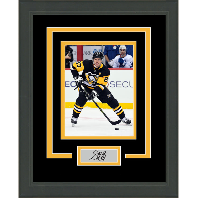 Framed Sidney Crosby Facsimile Laser Engraved Signature Auto Pittsburgh Penguins 11x14 Hockey Photo