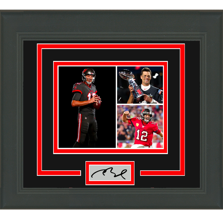 Framed Tom Brady Facsimile Laser Engraved Signature Auto Tampa Bay Buccaneers 11x14 Football Photo