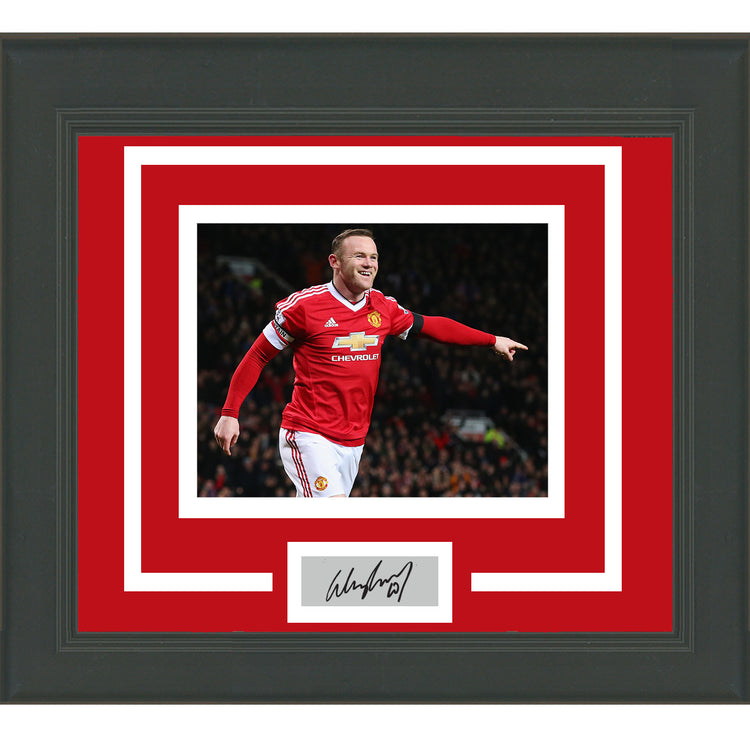 Framed Wayne Rooney Facsimile Laser Engraved Signature Auto Manchester United 11x14 Soccer Futbol Photo