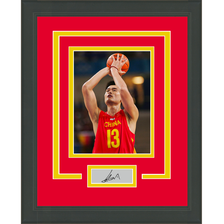 Framed Yao Ming Facsimile Laser Engraved Signature Auto China Olympics 11x14 Basketball Photo