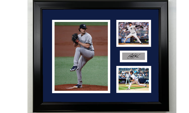 Framed Gerrit Cole New York Yankees Facsimile Laser Engraved Signature Baseball 14x11 3 Photo Collage