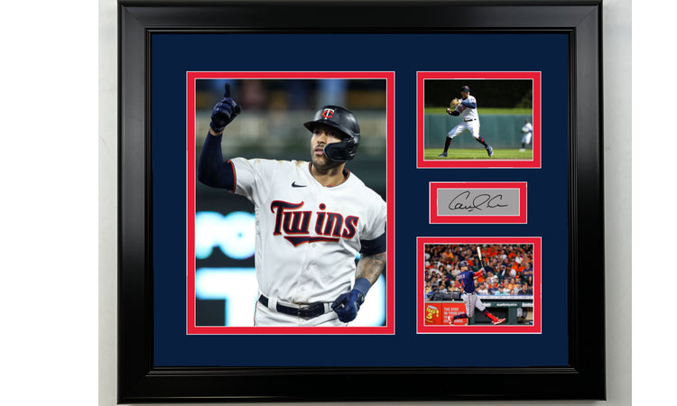 Framed Carlos Correa Minnesota Twins Facsimile Laser Engraved Signature Baseball 14x11 3 Photo Collage