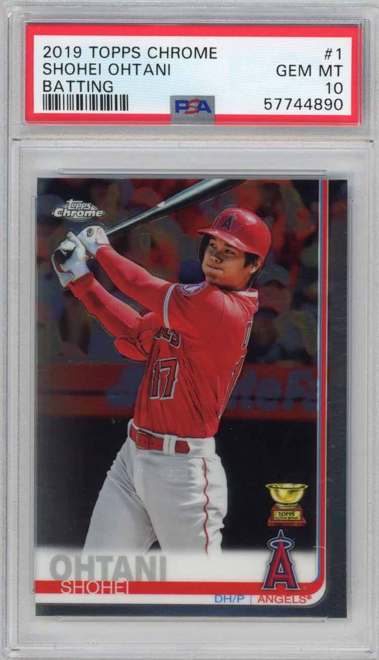 Graded 2019 Topps Chrome Shohei Ohtani #1 Batting Rookie Cup RC Baseball Card PSA 10 Gem Mint