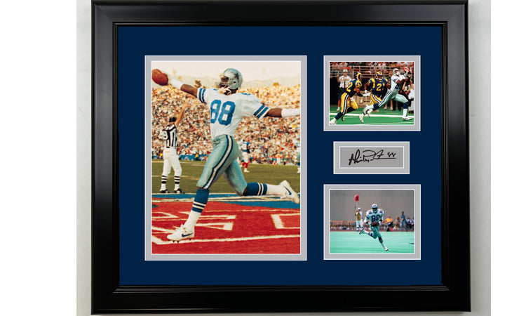 Framed Michael Irvin Dallas Cowboys Facsimile Laser Engraved Signature Football 14x11 3 Photo Collage