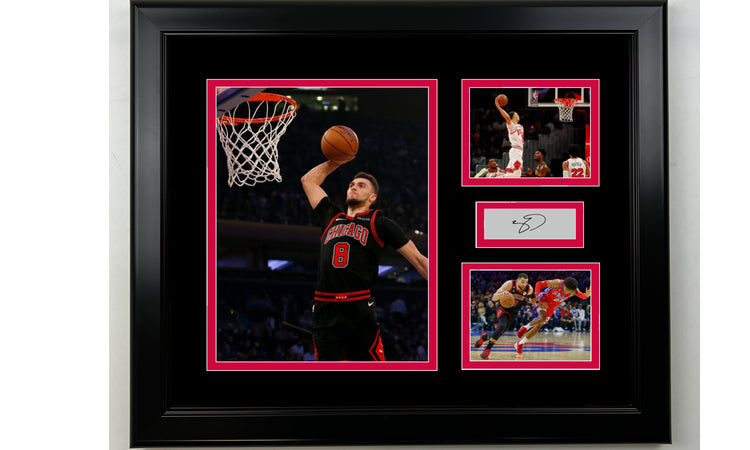 Framed Zach LaVine Chicago Bulls Facsimile Laser Engraved Signature Basketball 14x11 3 Photo Collage