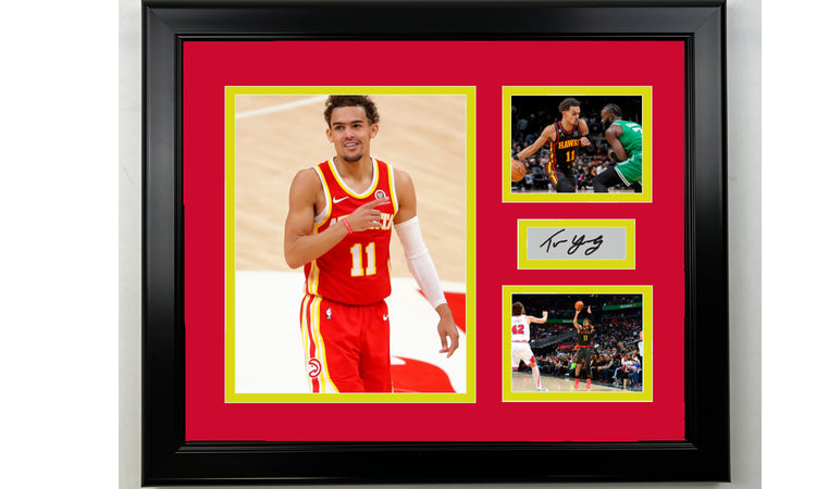 Trae Young Atlanta Hawks Facsimile Laser Engraved Signature Basketball 14x11 3 Photo Collage