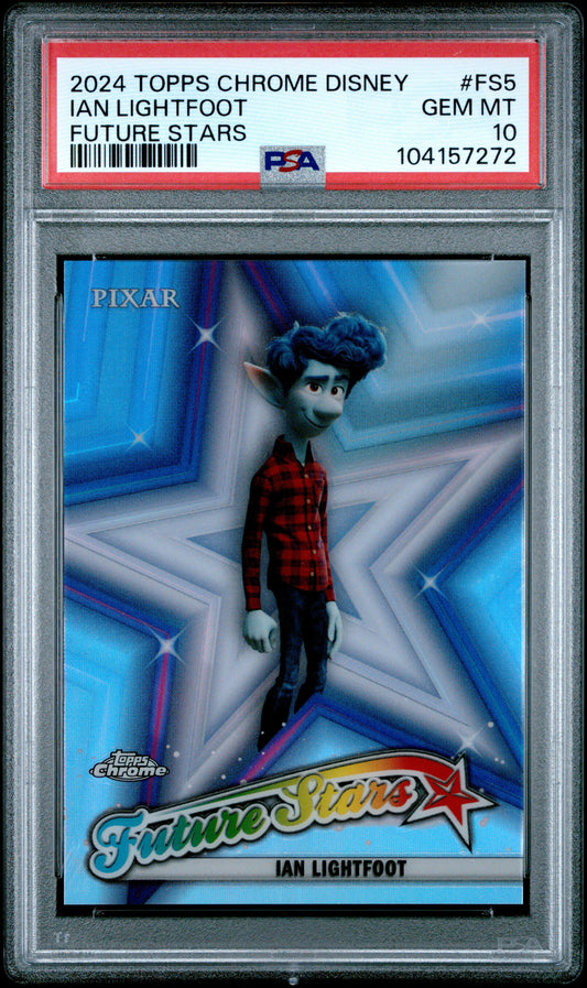 Graded 2024 Topps Chrome Disney Ian Lightfoot #FS5 Future Stars Onward Trading Card PSA 10 Gem Mint