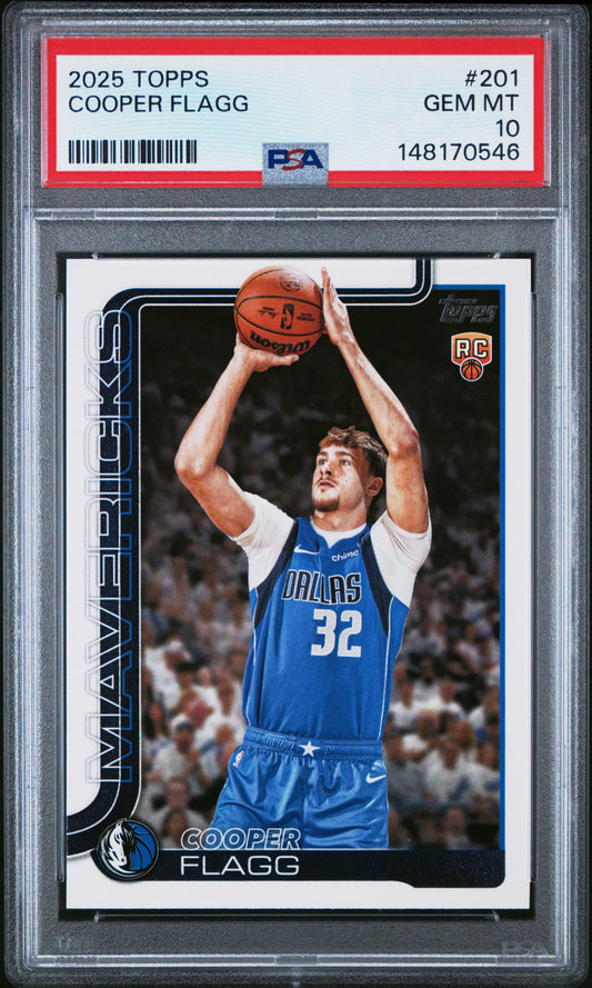 Graded 2025 Topps Cooper Flagg #201 Rookie RC Basketball Card PSA 10 Gem Mint