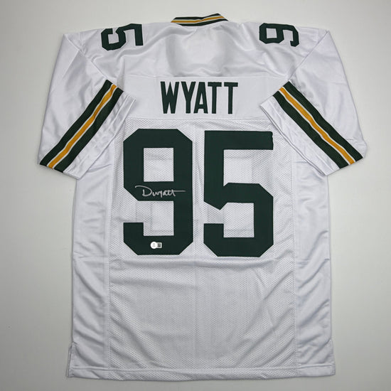 Autographed/Signed Devonte Wyatt Green Bay White Football Jersey Beckett BAS COA