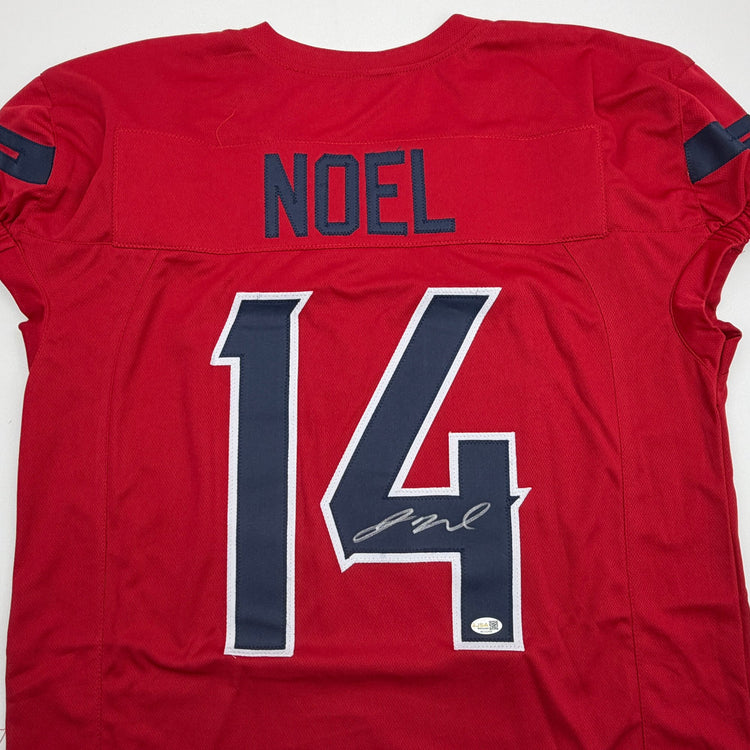 Autographed/Signed Jaylin Noel Houston Red Pro Cut Football Jersey JSA COA
