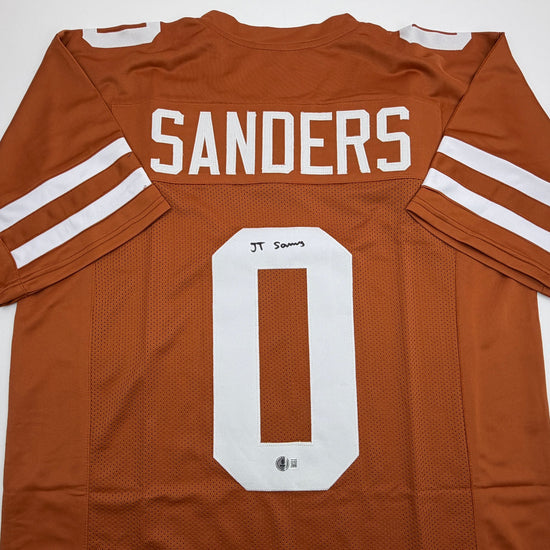 Autographed/Signed Ja'Tavion Sanders Texas Orange College Football Jersey Beckett BAS COA