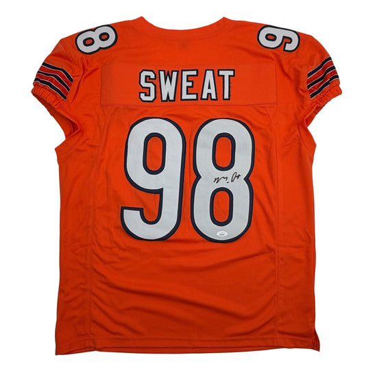 Autographed/Signed Montez Sweat Chicago Orange Pro Cut Football Jersey JSA COA